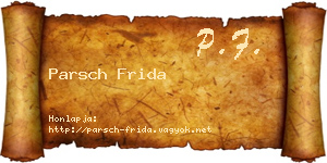 Parsch Frida névjegykártya
